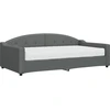 Image de vidaXL Lit de jour avec matelas gris foncé 100x200 cm Tissu
