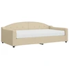 Image de vidaXL Lit de jour avec matelas Crème 100x200 cm Tissu