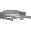 Image de vidaXL Lit de jour extensible gris clair 80x200 cm Tissu