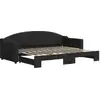 Image de vidaXL Lit de jour extensible Noir 80x200 cm Tissu