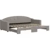 Image de vidaXL Lit de jour extensible Taupe 80x200 cm Tissu