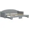 Image de vidaXL Lit de jour extensible gris clair 90x200 cm Tissu