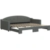 Image de vidaXL Lit de jour extensible gris foncé 90x200 cm Tissu