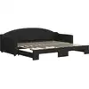 Image de vidaXL Lit de jour extensible Noir 90x200 cm Tissu
