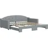 Image de vidaXL Lit de jour extensible gris clair 100x200 cm Tissu