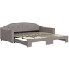 Image de vidaXL Lit de jour extensible Taupe 100x200 cm Tissu