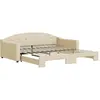 Image de vidaXL Lit de jour extensible Crème 100x200 cm Tissu