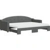 Image de vidaXL Lit de jour extensible avec matelas gris foncé 80x200 cm Tissu