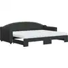 Image de vidaXL Lit de jour extensible avec matelas noir 80x200 cm Tissu