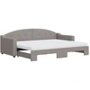 Image de vidaXL Lit de jour extensible avec matelas Taupe 80x200 cm Tissu