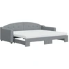 Image de vidaXL Lit de jour extensible avec matelas gris clair 90x200 cm Tissu