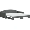 Image de vidaXL Lit de jour extensible avec matelas gris foncé 100x200 cm Tissu