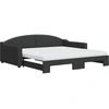 Image de vidaXL Lit de jour extensible avec matelas noir 100x200 cm Tissu