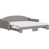 Image de vidaXL Lit de jour extensible avec matelas Taupe 100x200 cm Tissu
