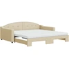 Image de vidaXL Lit de jour extensible avec matelas Crème 100x200 cm Tissu