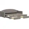 Image de vidaXL Lit de jour extensible avec tiroirs Taupe 80x200 cm Tissu