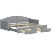 Image de vidaXL Lit de jour extensible avec tiroirs gris clair 90x200 cm Tissu