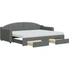 Image de vidaXL Lit de jour extensible avec tiroirs gris foncé 80x200 cm Tissu