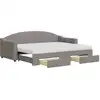 Image de vidaXL Lit de jour extensible avec tiroirs Taupe 80x200 cm Tissu