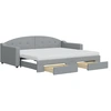 Image de vidaXL Lit de jour extensible avec tiroirs gris clair 90x200 cm Tissu