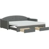 Image de vidaXL Lit de jour extensible avec tiroirs gris foncé 90x200 cm Tissu
