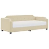 Image de vidaXL Lit de jour avec matelas Crème 90x200 cm Tissu
