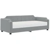 Image de vidaXL Lit de jour avec matelas gris clair 90x190 cm Tissu