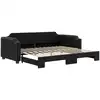 Image de vidaXL Lit de jour extensible Noir 80x200 cm Tissu