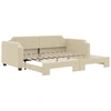 Image de vidaXL Lit de jour extensible Crème 80x200 cm Tissu