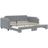 Image de vidaXL Lit de jour extensible gris clair 90x200 cm Tissu