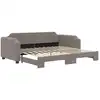 Image de vidaXL Lit de jour extensible Taupe 100x200 cm Tissu