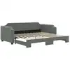 Image de vidaXL Lit de jour extensible gris foncé 90x190 cm Tissu