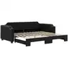 Image de vidaXL Lit de jour extensible Noir 90x190 cm Tissu