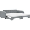 Image de vidaXL Lit de jour extensible avec matelas gris clair 80x200 cm Tissu