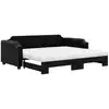 Image de vidaXL Lit de jour extensible avec matelas noir 90x200 cm Tissu