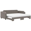 Image de vidaXL Lit de jour extensible avec matelas Taupe 90x200 cm Tissu