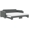 Image de vidaXL Lit de jour extensible avec matelas gris foncé 90x190 cm Tissu