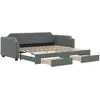 Image de vidaXL Lit de jour extensible avec tiroirs gris foncé 80x200 cm Tissu