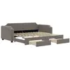 Image de vidaXL Lit de jour extensible avec tiroirs Taupe 80x200 cm Tissu
