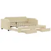 Image de vidaXL Lit de jour extensible avec tiroirs Crème 80x200 cm Tissu