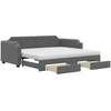 Image de vidaXL Lit de jour extensible avec tiroirs gris foncé 80x200 cm Tissu