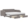 Image de vidaXL Lit de jour extensible avec tiroirs Taupe 100x200 cm Tissu