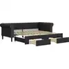 Image de vidaXL Lit de jour extensible avec tiroirs noir 90x200cm simili-cuir