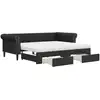 Image de vidaXL Lit de jour extensible avec tiroirs noir 90x200cm simili-cuir