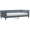 Image de vidaXL Lit de jour avec matelas gris foncé 90x200 cm velours