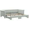 Image de vidaXL Lit de jour extensible gris clair 90x190 cm velours
