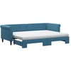 Image de vidaXL Lit de jour extensible avec matelas bleu 80x200 cm velours