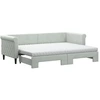 Image de vidaXL Lit de jour extensible avec matelas gris clair 80x200 cm velours