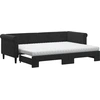 Image de vidaXL Lit de jour extensible avec matelas noir 80x200 cm velours
