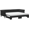 Image de vidaXL Lit de jour extensible avec matelas noir 90x200 cm velours